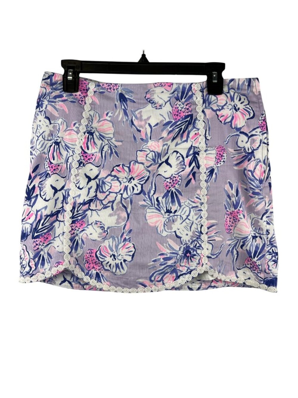 Lilly Pulitzer Sz 8 Patty Skort Skirt Lilac Trunks In The Air Elephant Pineapple
